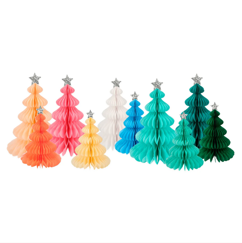 Rainbow Forest Honeycomb Decorations (x 10)