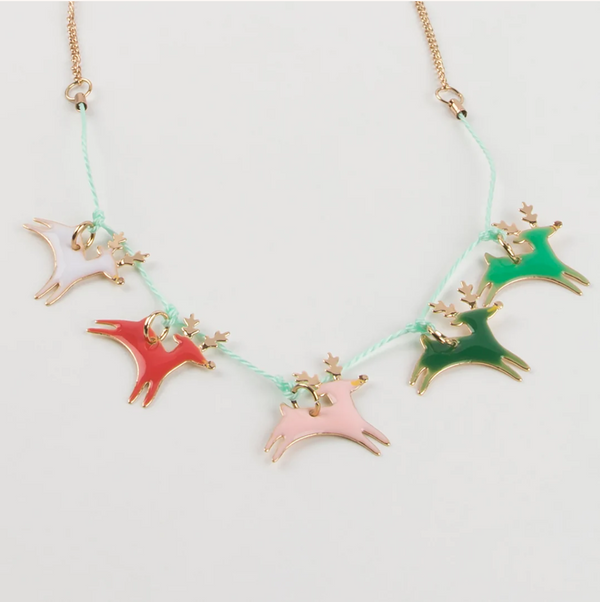 Reindeer Enamel Necklace
