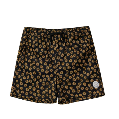 Black Floral Board Short