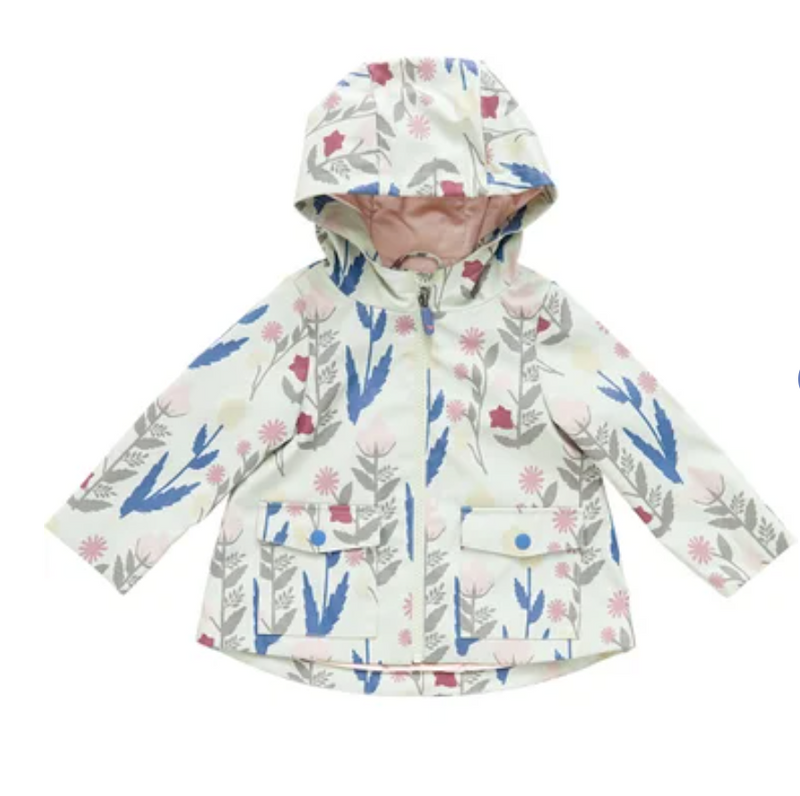 Rafa Zipper Raincoat, Paper Floral