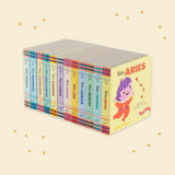A Little Wyld Aries Zodiac Board Book featuring colorful illustrations of the Aries symbol and related artwork for children.