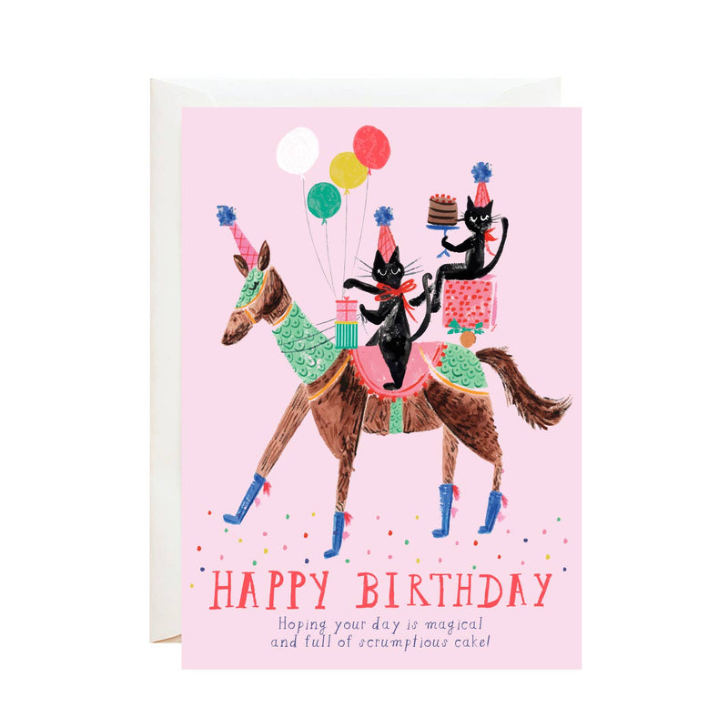 A Unicorn is Eating My Cake - Greeting Card
