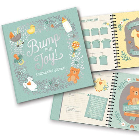 Guided Pregnancy Journal - Bump for Joy - Beautifully Illustrated Hardcover Journal with Storage Pockets