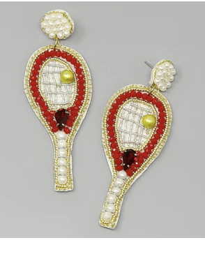 Tennis Seed BEad Earrings