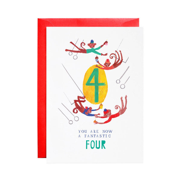 Four Mischievous Bears Birthday Greeting Card