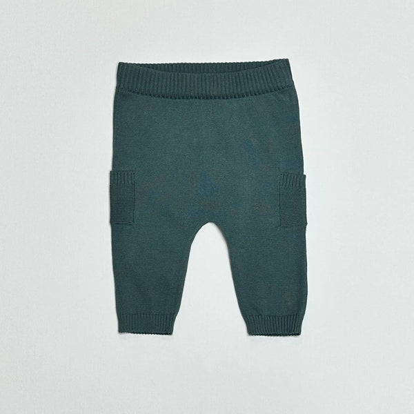 Baby Side Pocket Sweater Knit Pants FW23 (Organic Cotton): 0-3 Month / Teal Blue