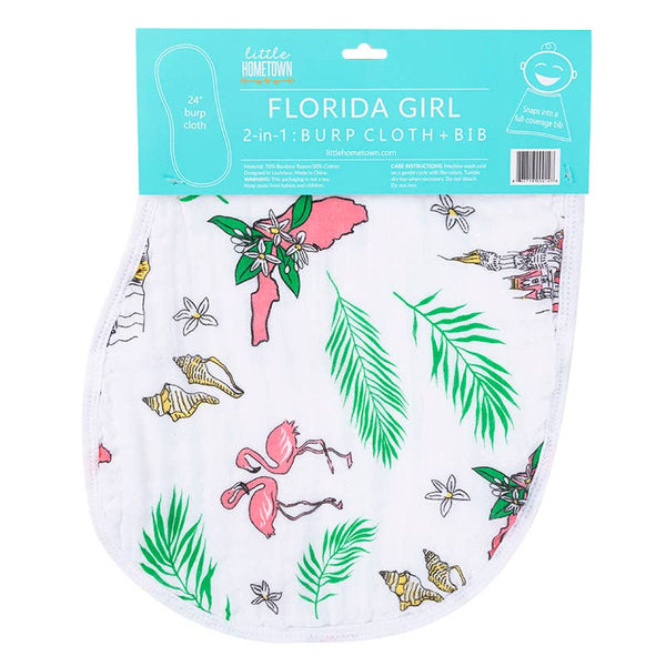 Florida Baby (floral) Burp/Bib Combo