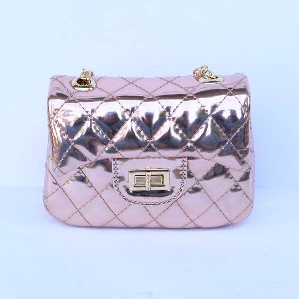 Rose Gold Metallic Quilted Purse