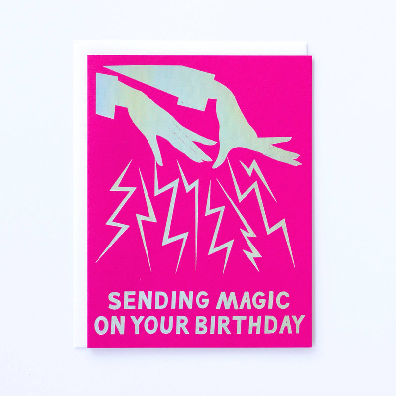 Sending Magic on Your Birthday - Hologram Foil Note Card