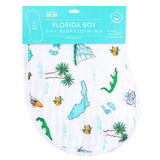 Unisex Florida Baby Burp and Bib Combo by Little Hometown, featuring playful Florida-themed design for infants.