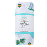 Unisex Florida Swaddle Blanket by Little Hometown featuring soft fabric and Florida-themed print, ideal for wrapping infants.